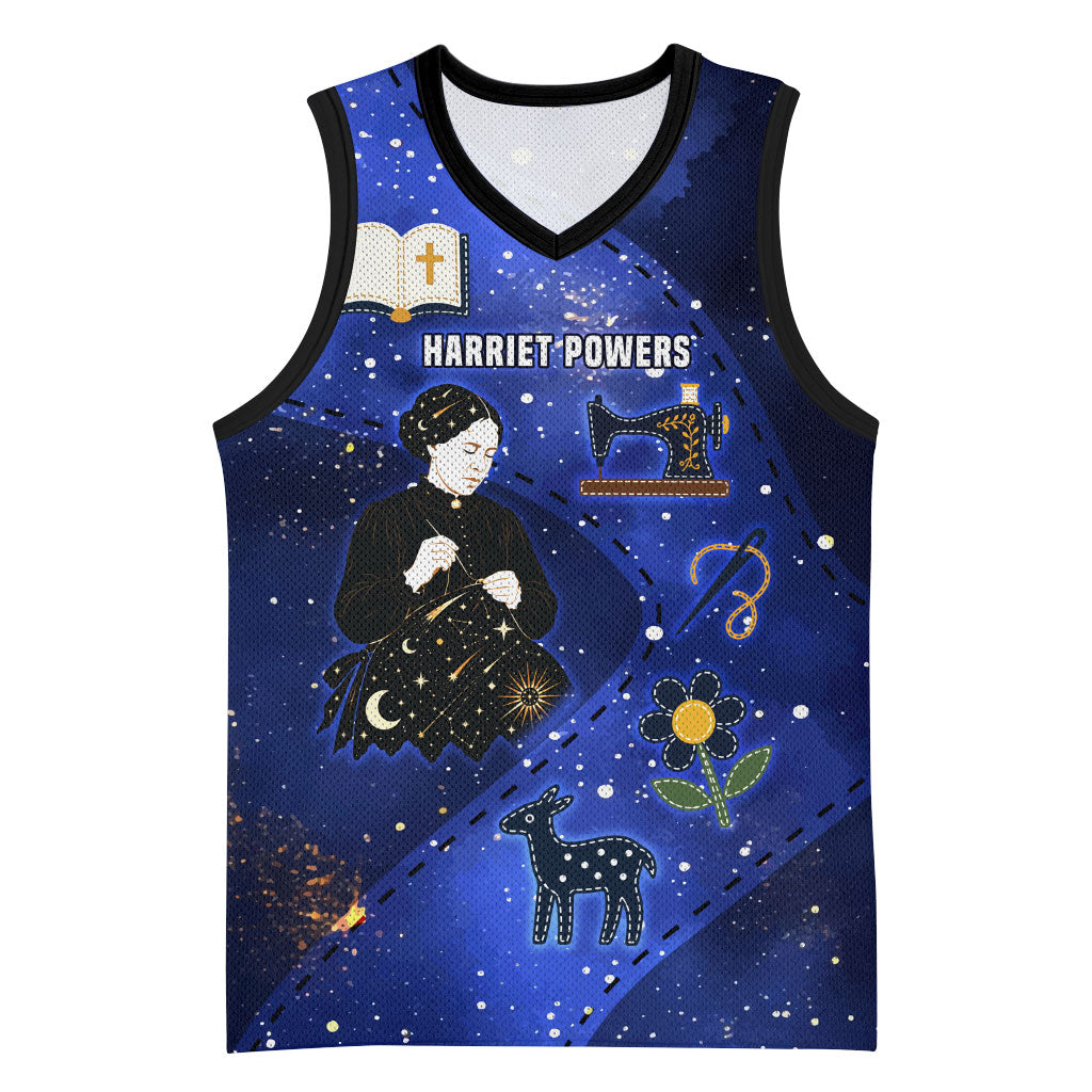Harriet Powers Basketball Jersey African American History - Galaxy Celestial Starry Night - Folk Art Quilter