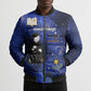 Harriet Powers Bomber Puffer Jacket African American History - Galaxy Celestial Starry Night - Folk Art Quilter