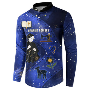Harriet Powers Button Sweatshirt African American History - Galaxy Celestial Starry Night - Folk Art Quilter