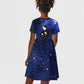 Harriet Powers Kid Short Sleeve Dress African American History - Galaxy Celestial Starry Night - Folk Art Quilter