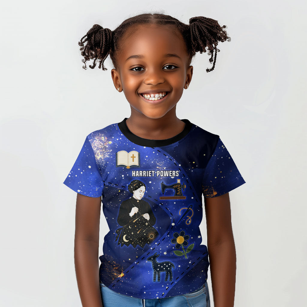 Harriet Powers Kid T shirt African American History - Galaxy Celestial Starry Night - Folk Art Quilter