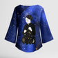 Harriet Powers Kimono Sleeve Blouse African American History - Galaxy Celestial Starry Night - Folk Art Quilter