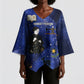 Harriet Powers Kimono Sleeve Blouse African American History - Galaxy Celestial Starry Night - Folk Art Quilter