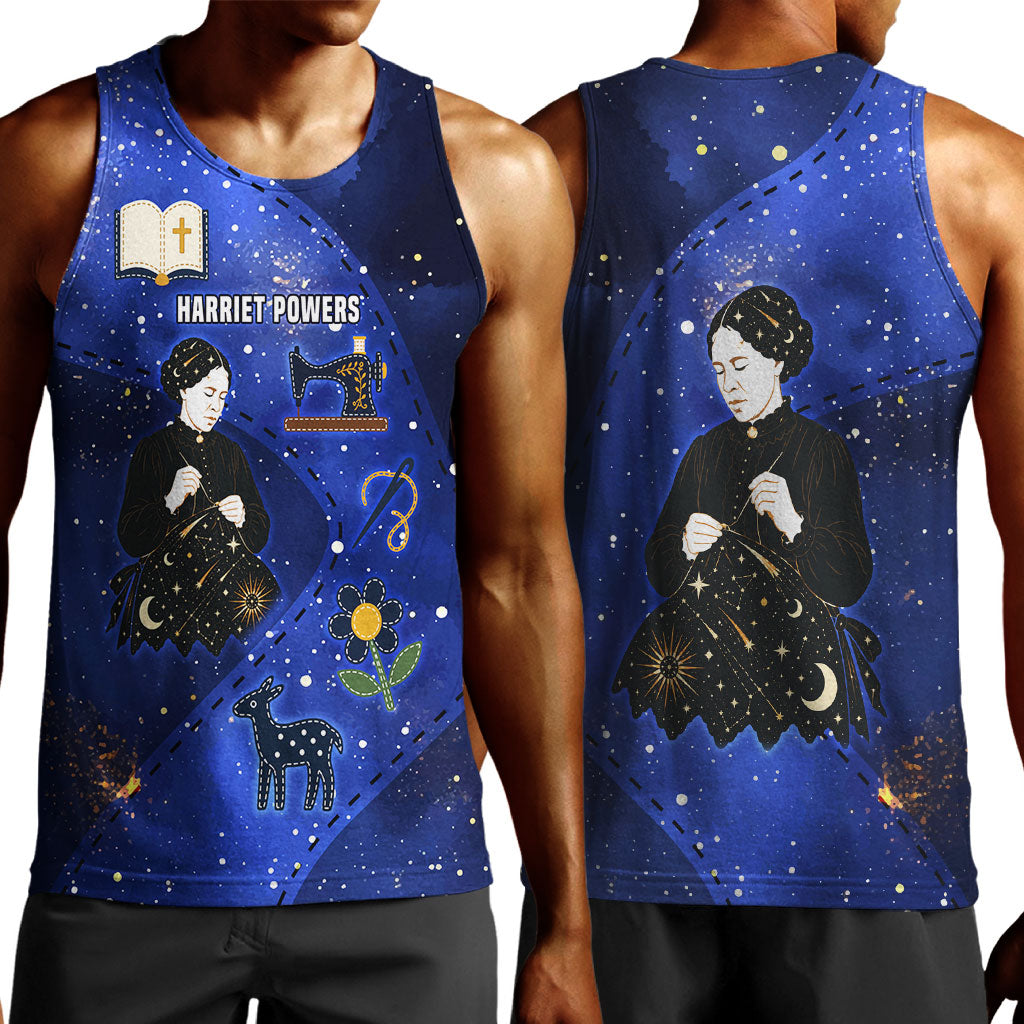 Harriet Powers Men Tank Top African American History - Galaxy Celestial Starry Night - Folk Art Quilter