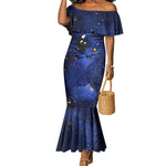 Harriet Powers Mermaid Dress African American History - Galaxy Celestial Starry Night - Folk Art Quilter