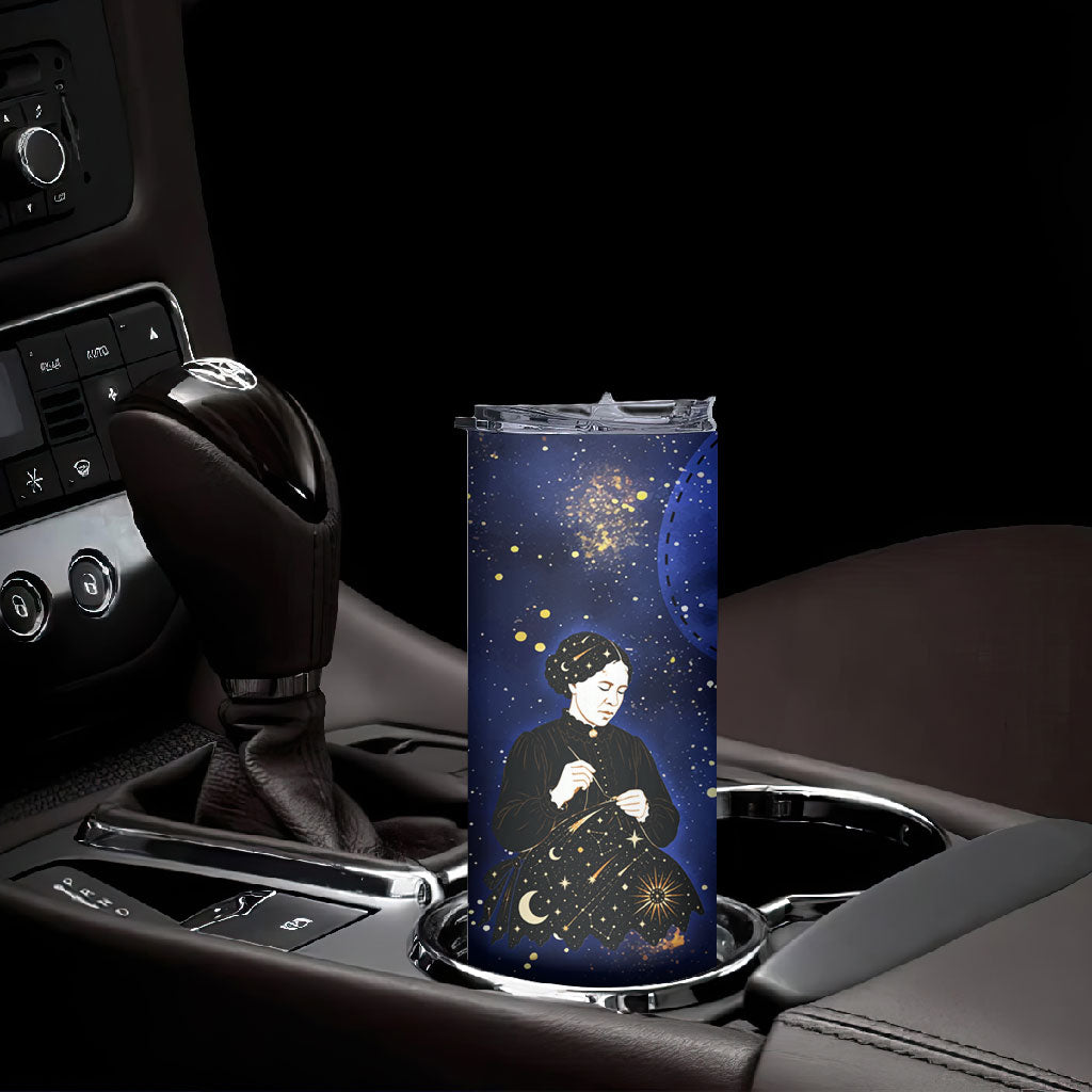 Harriet Powers Skinny Tumbler African American History - Galaxy Celestial Starry Night - Folk Art Quilter