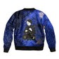 Harriet Powers Sleeve Zip Bomber Jacket African American History - Galaxy Celestial Starry Night - Folk Art Quilter
