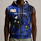 Harriet Powers Sleeveless Zip Hoodie African American History - Galaxy Celestial Starry Night - Folk Art Quilter