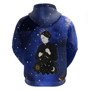Harriet Powers Zip Hoodie African American History - Galaxy Celestial Starry Night - Folk Art Quilter