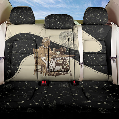 Harriet Powers Celestial Mystery Back Car Seat Cover Vintage Line Art - African American Folk Quilt Pattern