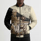 Harriet Powers Celestial Mystery Bomber Puffer Jacket Vintage Line Art - African American Folk Quilt Pattern