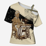 Harriet Powers Celestial Mystery Cross Shoulder Shirt Vintage Line Art - African American Folk Quilt Pattern