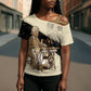Harriet Powers Celestial Mystery Cross Shoulder Shirt Vintage Line Art - African American Folk Quilt Pattern