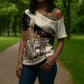 Harriet Powers Celestial Mystery Cross Shoulder Shirt Vintage Line Art - African American Folk Quilt Pattern