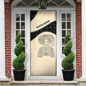 Harriet Powers Celestial Mystery Door Cover Vintage Line Art - African American Folk Quilt Pattern