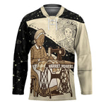 Harriet Powers Celestial Mystery Hockey Jersey Vintage Line Art - African American Folk Quilt Pattern