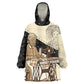 Harriet Powers Celestial Mystery Kid Wearable Blanket Hoodie Vintage Line Art - African American Folk Quilt Pattern