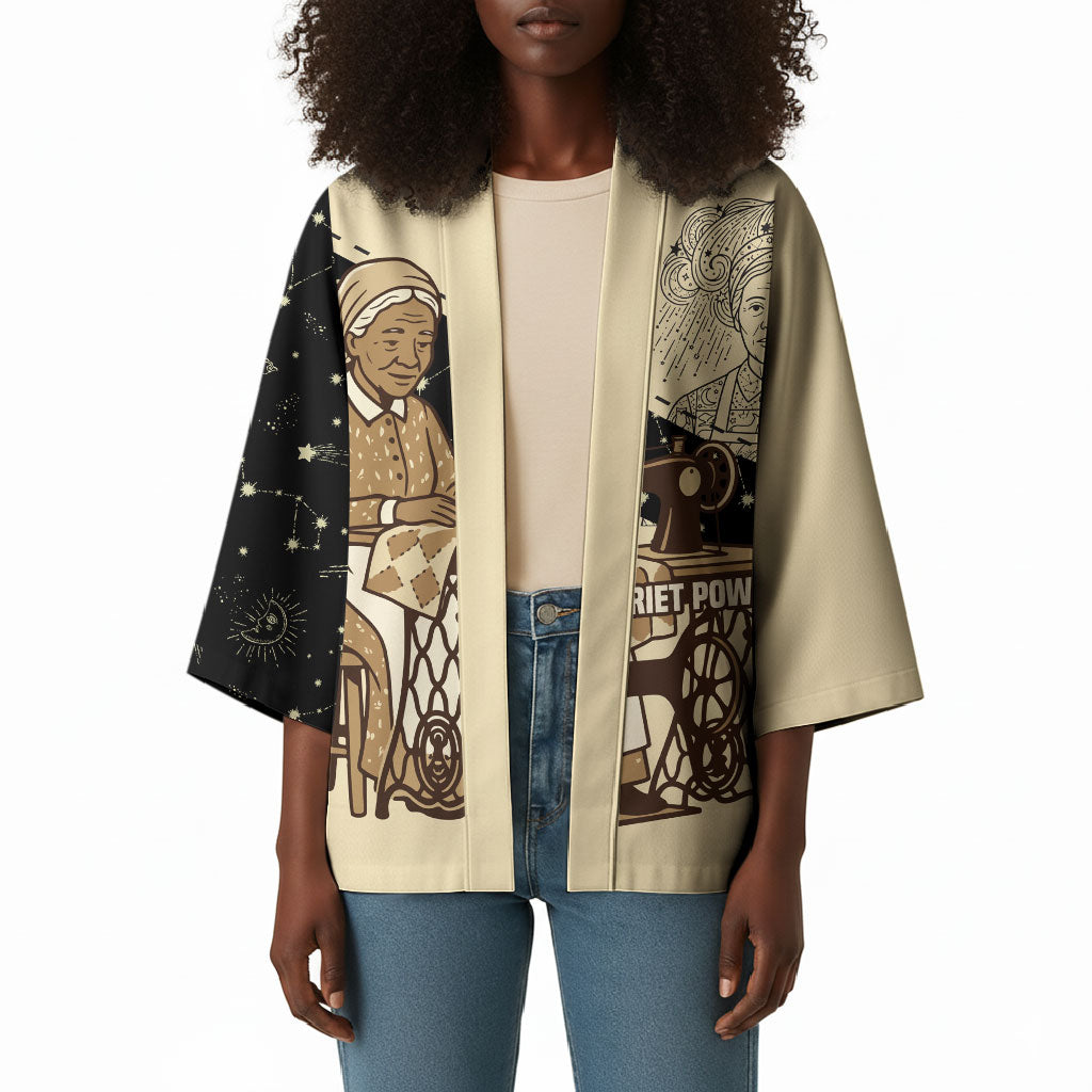 Harriet Powers Celestial Mystery Kimono Vintage Line Art - African American Folk Quilt Pattern