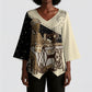 Harriet Powers Celestial Mystery Kimono Sleeve Blouse Vintage Line Art - African American Folk Quilt Pattern