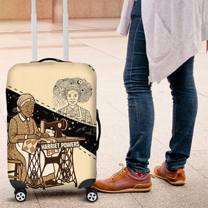 Harriet Powers Celestial Mystery Luggage Cover Vintage Line Art - African American Folk Quilt Pattern