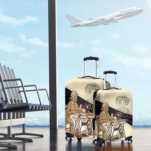 Harriet Powers Celestial Mystery Luggage Cover Vintage Line Art - African American Folk Quilt Pattern