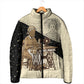 Harriet Powers Celestial Mystery Padded Jacket Vintage Line Art - African American Folk Quilt Pattern