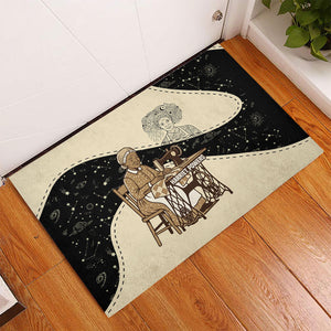 Harriet Powers Celestial Mystery Rubber Doormat Vintage Line Art - African American Folk Quilt Pattern