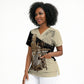 Harriet Powers Celestial Mystery Scrub Top Vintage Line Art - African American Folk Quilt Pattern