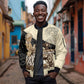 Harriet Powers Celestial Mystery Sleeve Zip Bomber Jacket Vintage Line Art - African American Folk Quilt Pattern