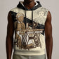 Harriet Powers Celestial Mystery Sleeveless Hoodie Vintage Line Art - African American Folk Quilt Pattern