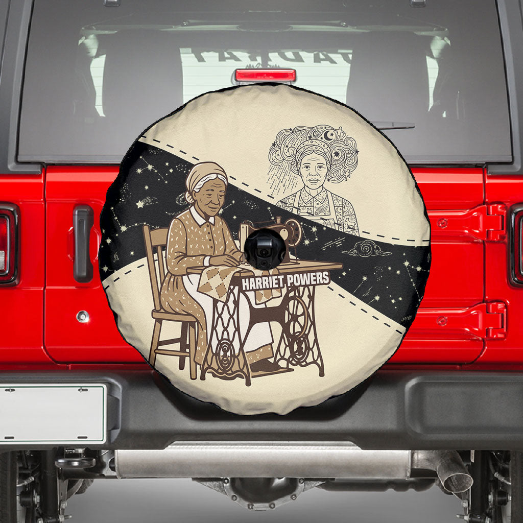 Harriet Powers Celestial Mystery Spare Tire Cover Vintage Line Art - African American Folk Quilt Pattern