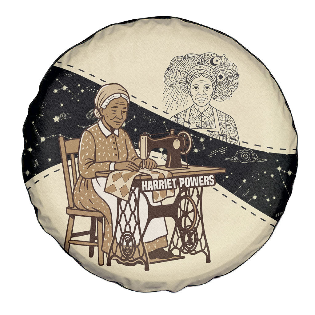 Harriet Powers Celestial Mystery Spare Tire Cover Vintage Line Art - African American Folk Quilt Pattern