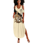 Harriet Powers Celestial Mystery Summer Maxi Dress Vintage Line Art - African American Folk Quilt Pattern