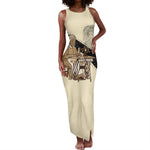 Harriet Powers Celestial Mystery Tank Maxi Dress Vintage Line Art - African American Folk Quilt Pattern