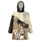 Harriet Powers Celestial Mystery Wearable Blanket Hoodie Vintage Line Art - African American Folk Quilt Pattern