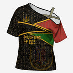 Daughters Of Isis Cross Shoulder Shirt Ancient Egyptian Queen Hieroglyphic Art