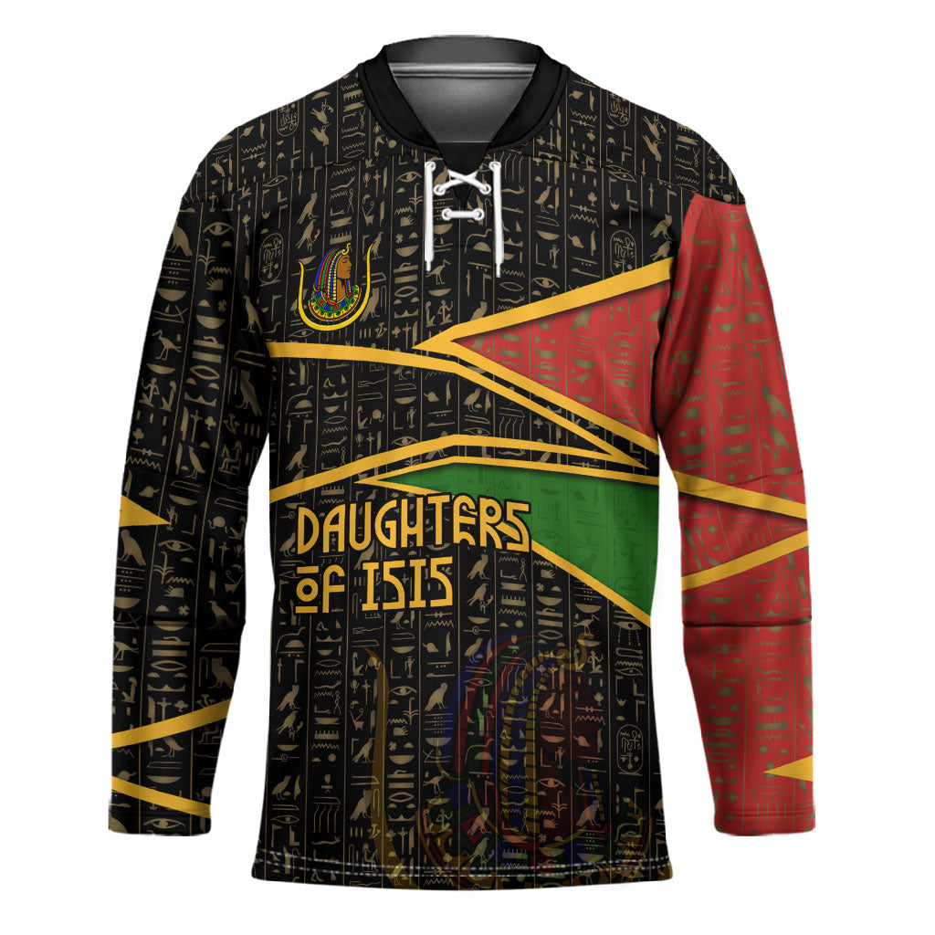 Daughters Of Isis Hockey Jersey Ancient Egyptian Queen Hieroglyphic Art