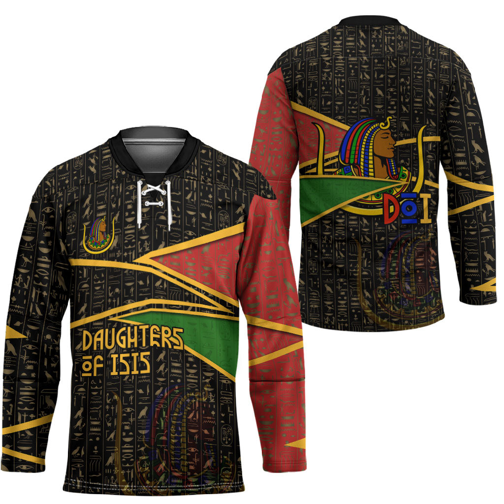 Daughters Of Isis Hockey Jersey Ancient Egyptian Queen Hieroglyphic Art