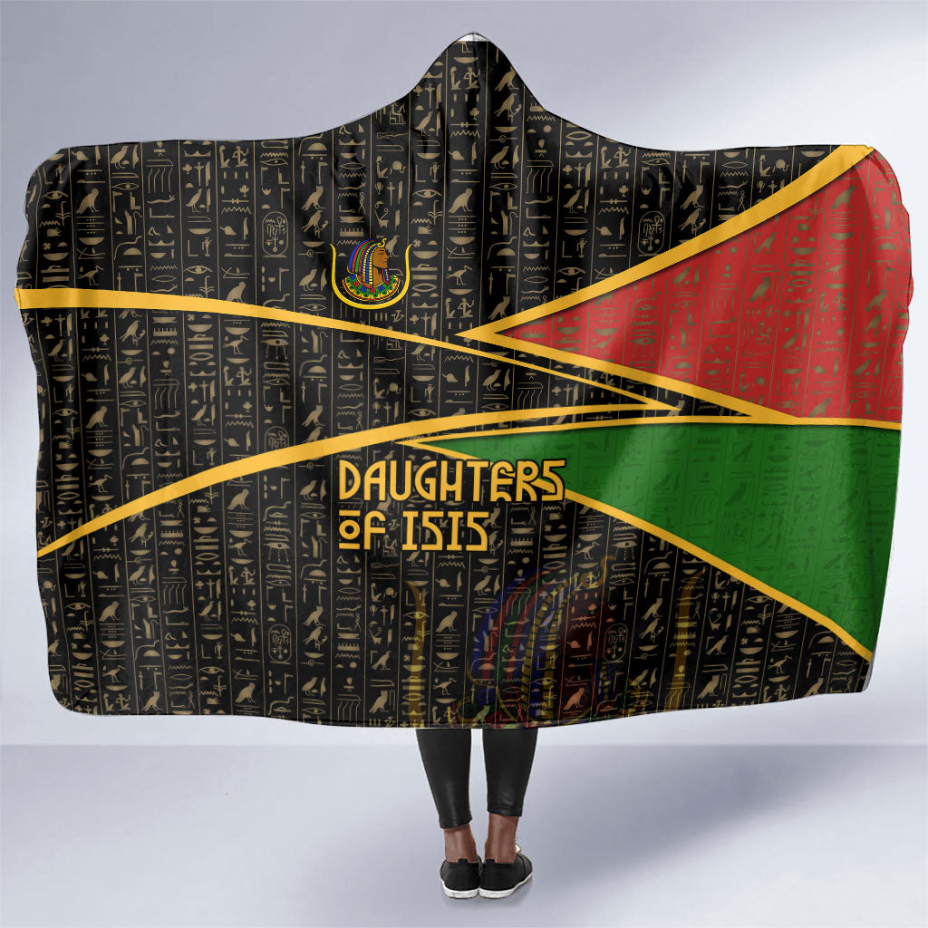 Daughters Of Isis Hooded Blanket Ancient Egyptian Queen Hieroglyphic Art
