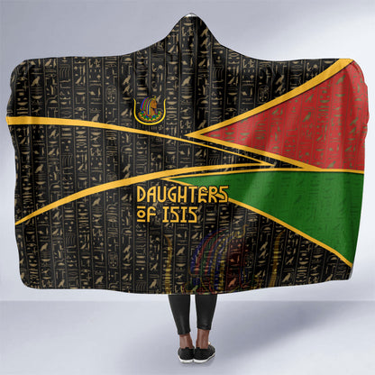 Daughters Of Isis Hooded Blanket Ancient Egyptian Queen Hieroglyphic Art