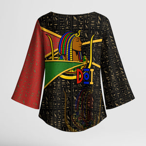 Daughters Of Isis Kimono Sleeve Blouse Ancient Egyptian Queen Hieroglyphic Art