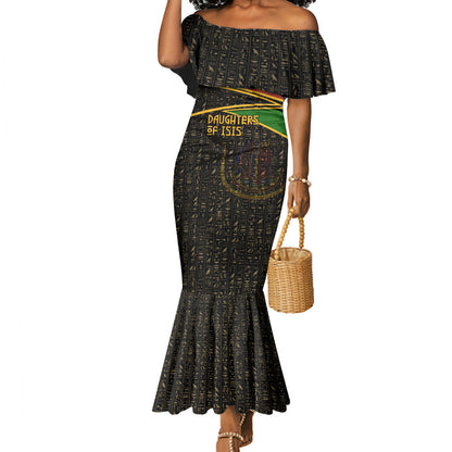 Daughters Of Isis Mermaid Dress Ancient Egyptian Queen Hieroglyphic Art