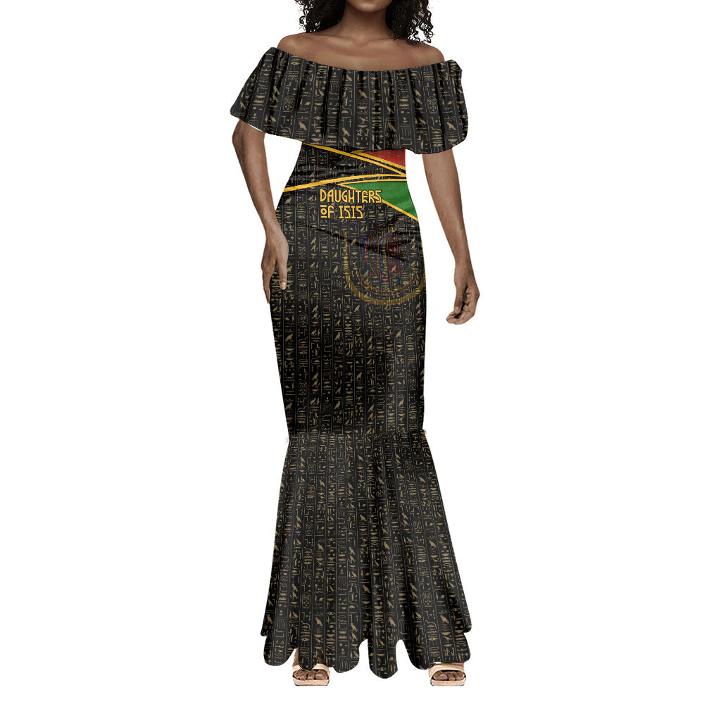 Daughters Of Isis Mermaid Dress Ancient Egyptian Queen Hieroglyphic Art