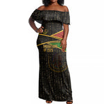 Daughters Of Isis Off Shoulder Maxi Dress Ancient Egyptian Queen Hieroglyphic Art