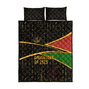 Daughters Of Isis Quilt Bed Set Ancient Egyptian Queen Hieroglyphic Art