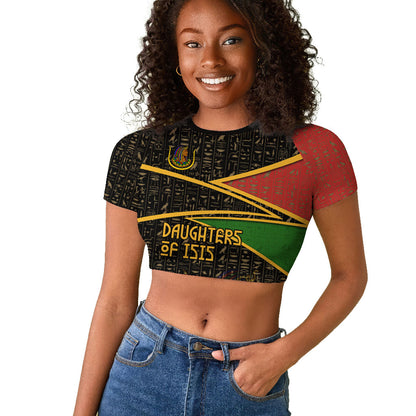 Daughters Of Isis Raglan Cropped T shirt Ancient Egyptian Queen Hieroglyphic Art