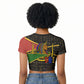 Daughters Of Isis Raglan Cropped T shirt Ancient Egyptian Queen Hieroglyphic Art