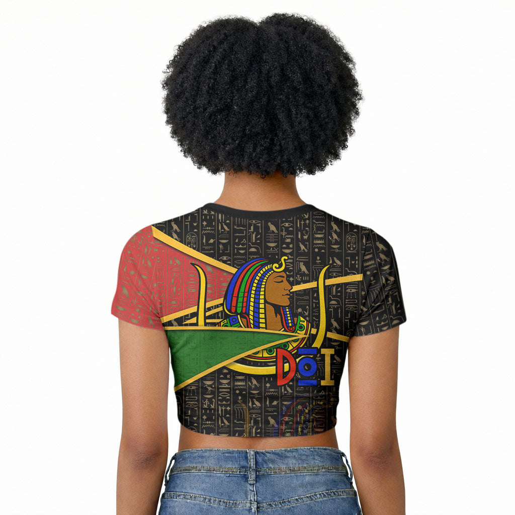 Daughters Of Isis Raglan Cropped T shirt Ancient Egyptian Queen Hieroglyphic Art