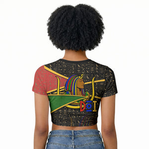 Daughters Of Isis Raglan Cropped T shirt Ancient Egyptian Queen Hieroglyphic Art