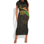 Daughters Of Isis Short Sleeve Bodycon Dress Ancient Egyptian Queen Hieroglyphic Art